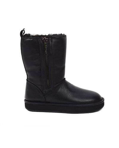 Bikkembergs Kilyn Flat Boots With Round Toe B4Bkws015 - Black
