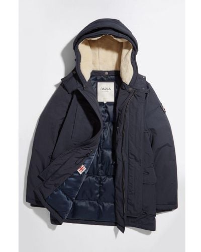 Parka London Expedition Mid-Length Shearling - Blue