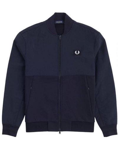 Fred Perry Woven Panel Track Jacket - Blue