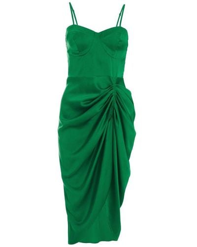 Quiz Jade Ruched Corset Midi Dress - Green