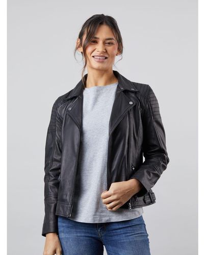 Lakeland Leather Millie Biker Jacket - Grey