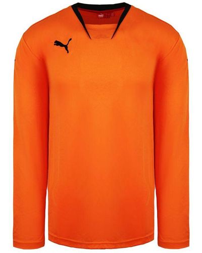 PUMA V-kon Long Sleeve Orange Black Football Shirt 700386 08