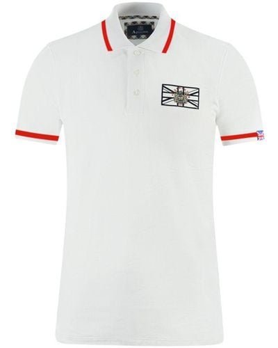 Aquascutum London Union Jack Polo Shirt - White