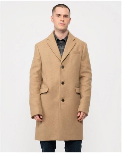 GANT Classic Tailored Fit Wool Topcoat - Natural