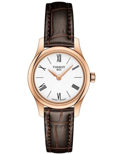 Tissot Tradition Brown Watch T0630093601800 Leather - White