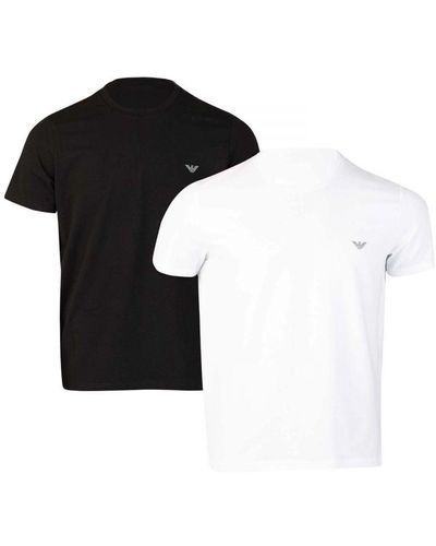 Armani Men's 2 Pack Lounge T-shirts In Black-white - Zwart