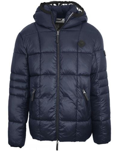 Philipp Plein Small Circle Logo Quilted Jacket - Blue