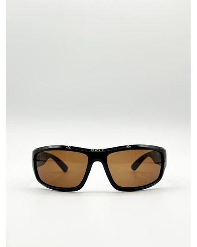 SVNX Racer Style Sunglasses With Lenses - White