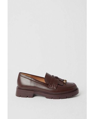 Warehouse Loafer With Tassle And Trim - White