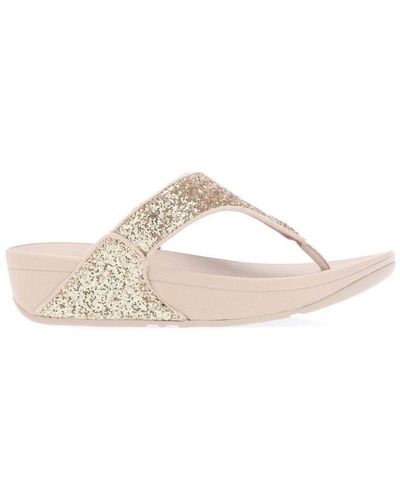 Fitflop S Fit Flop Lulu Glitter Toe-thong Sandals - White