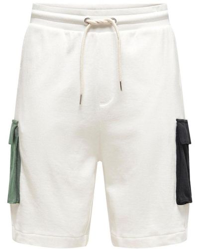 Only & Sons Cargo Shorts - White