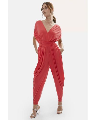 James Lakeland Ruched Jumpsuit Red