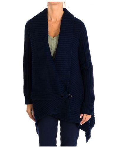 Karl Marc John Knitted Cardigan With Safety Pin Closure 8515 - Blue