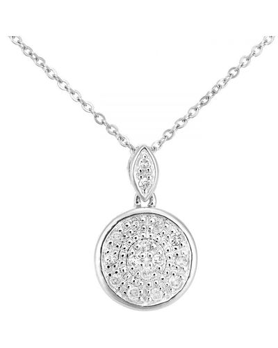DIAMANT L'ÉTERNEL 9Ct Diamond Circle Drop Design Pendant Necklace Of Length 46Cm - White