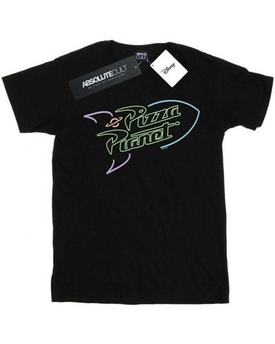 Disney Toy Story Neon Pizza Planet T-Shirt () Cotton - Black