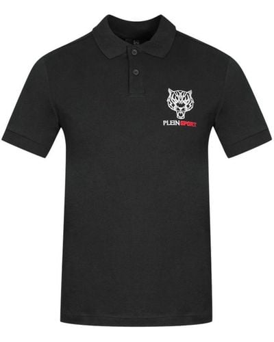 Philipp Plein Block Chest Logo Black Polo Shirt Cotton