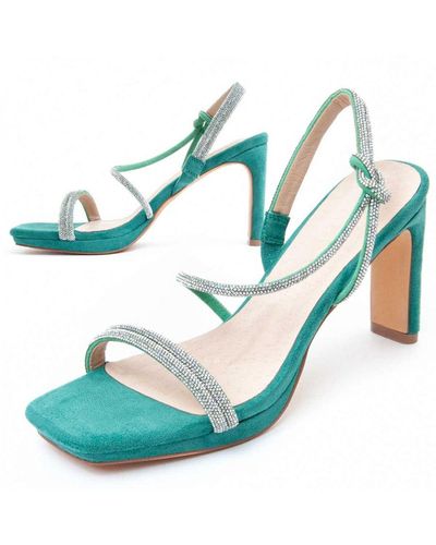 Montevita Heel Sandal Strassand11 In Verde - Blauw
