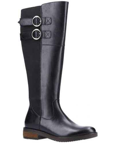 Hush Puppies Ladies Carla Leather Calf Boots Leather (Archived) - Black