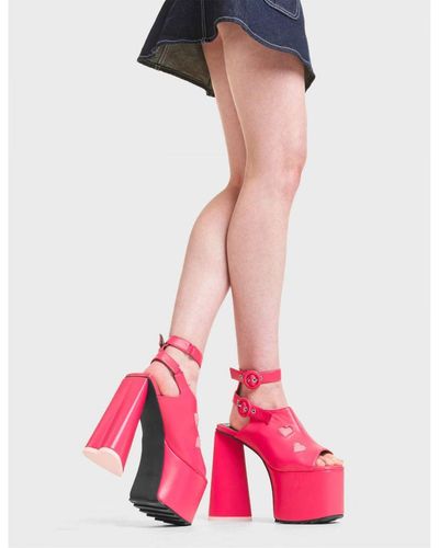 LAMODA Platform Sandals Perfect Girl Open Toe High Heels With Straps - Pink