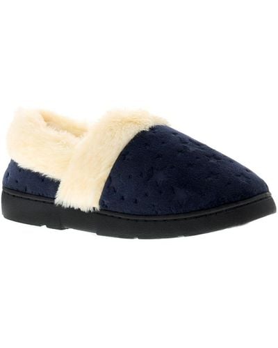 Strollers Full Slippers Faux Fur Lining Galaxy Slip On Textile - Blue