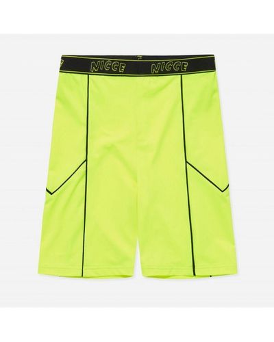 Nicce London Graphic Logo Neon Carbon Cycling Shorts 201 2 06 03 0180 - Yellow