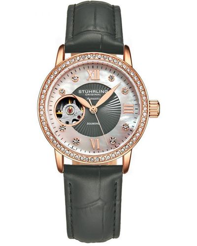Stuhrling Rose Gold And Grey Legacy Automatic 34mm