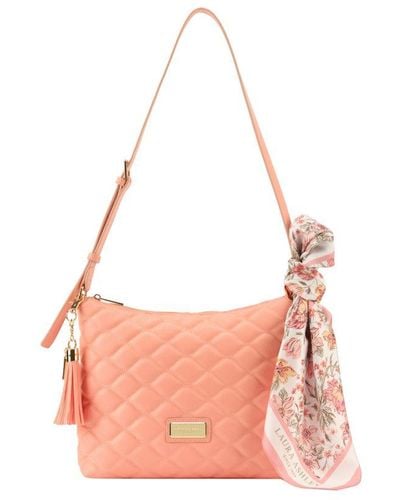 Laura Ashley Salmon Shoulder Bag Faux Leather - Pink