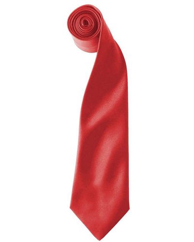 PREMIER Colours Satin Clip Tie (Pack Of 2) () - Red