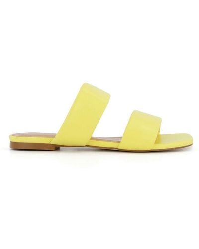 Dune Larlie Padded Double Strap Sandals - Yellow