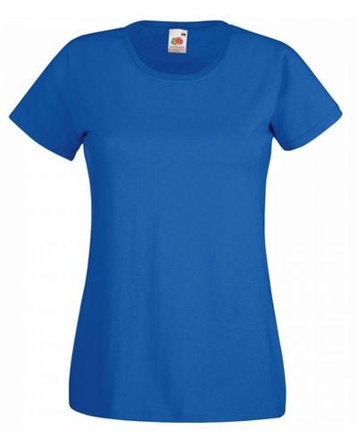 Fruit Of The Loom Dames/vrouwen Lady-fit Valueweight Short Sleeve T-shirt (pak Van 5) (koninklijk) - Blauw