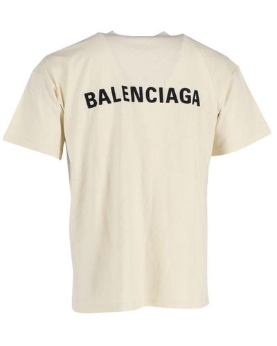 Balenciaga Jersey Vintage-Logo T-Shirt - Natural