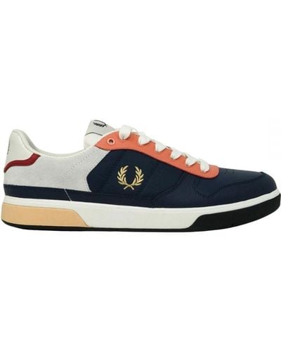 Fred Perry B8293 907 Leather Trainers - Blue