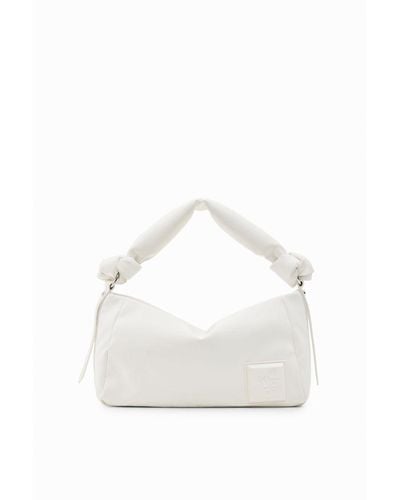 Desigual Plain Handbag With Shoulder Strap - White