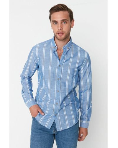Trendyol Boutonné Shirt - Blauw