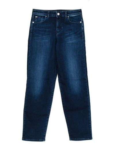 Armani Long Worn Effect Denim Trousers 6Y5J90-5D25Z - Blue
