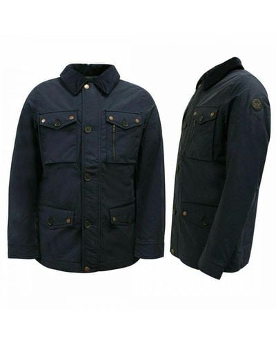 Timberland Fort Hill Field Long Sleeve Zip Navy Blue Parka Jacket 0yh1e Tbe