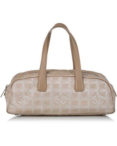 Chanel Vintage New Travel Line Canvas Handbag Brown - Natural