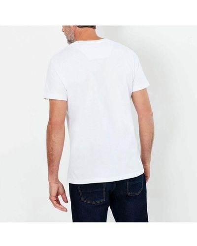 Joules Denton Short Sleeve Crew Neck Jersey T Shirt Cotton - White