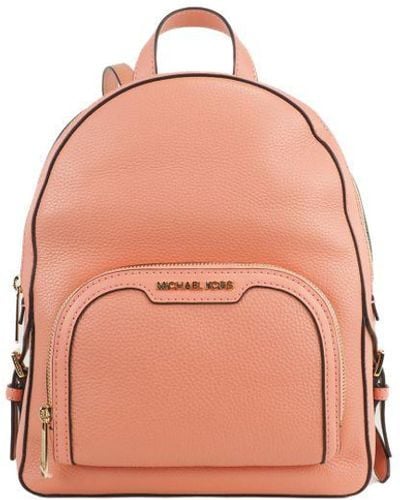 Michael Kors Jaycee Medium Sherbert Pebbled Leather Zip Pocket Backpack Bookbag - Pink