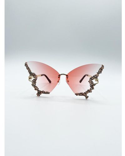 SVNX Butterfly Lens With Crystal Detail - Grey