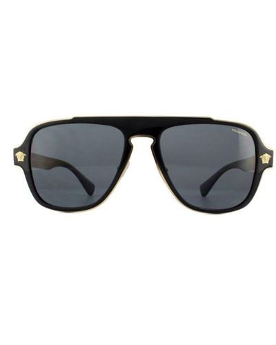 Versace Aviator Polarized Sunglasses Metal - Grey