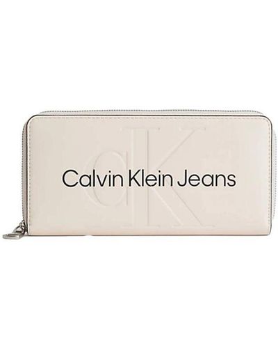 Calvin Klein Guess Portemonnee Met Rits En Logo - Wit