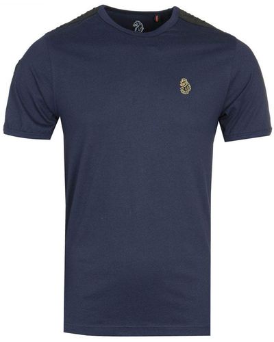 Luke 1977 Men's Trouser Tape T-shirt In Navy - Blauw
