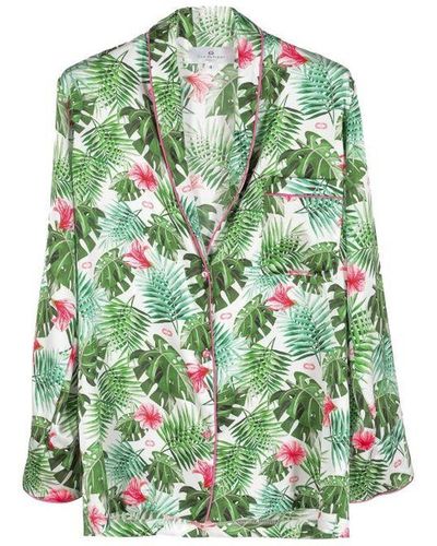 Dee Ocleppo Palm Print Pyjamas - Green