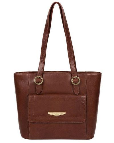 Pure Luxuries 'Penelope' Italian Vegetable-Tanned Leather Handbag - Brown