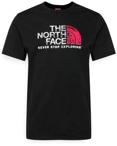 The North Face Short Sleeve T Shirt In Black Cotton