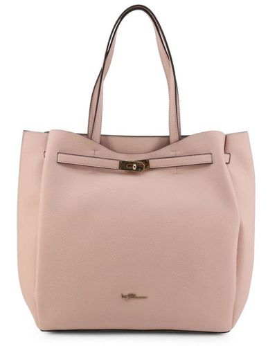 Blumarine Metallic Fastening Shoulder Bag With Internal Pockets - Pink