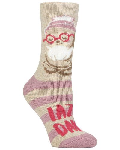 Heat Holders Ladies Cosy Novelty Socks - Pink