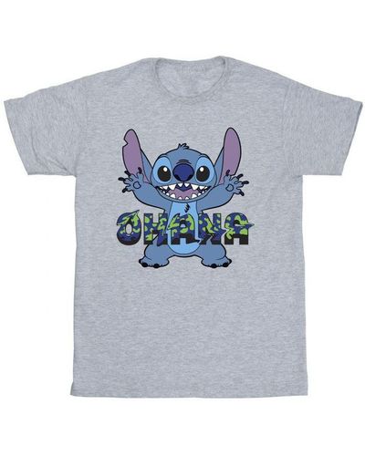 Disney Lilo And Stitch Ohana Glitch T-Shirt (Sports) - Blue