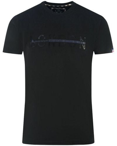 Aquascutum London 1851 Split Logo T-Shirt - Black